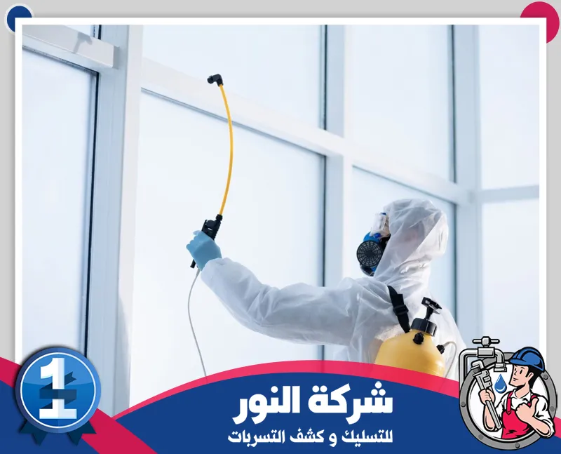 مكافحة بق الفراش بالجبيل | شركة النور للتسليك تنفيذ رش المبيدات على النوافذ والزوايا للحد من انتشار الحشرات داخل الموقع.
